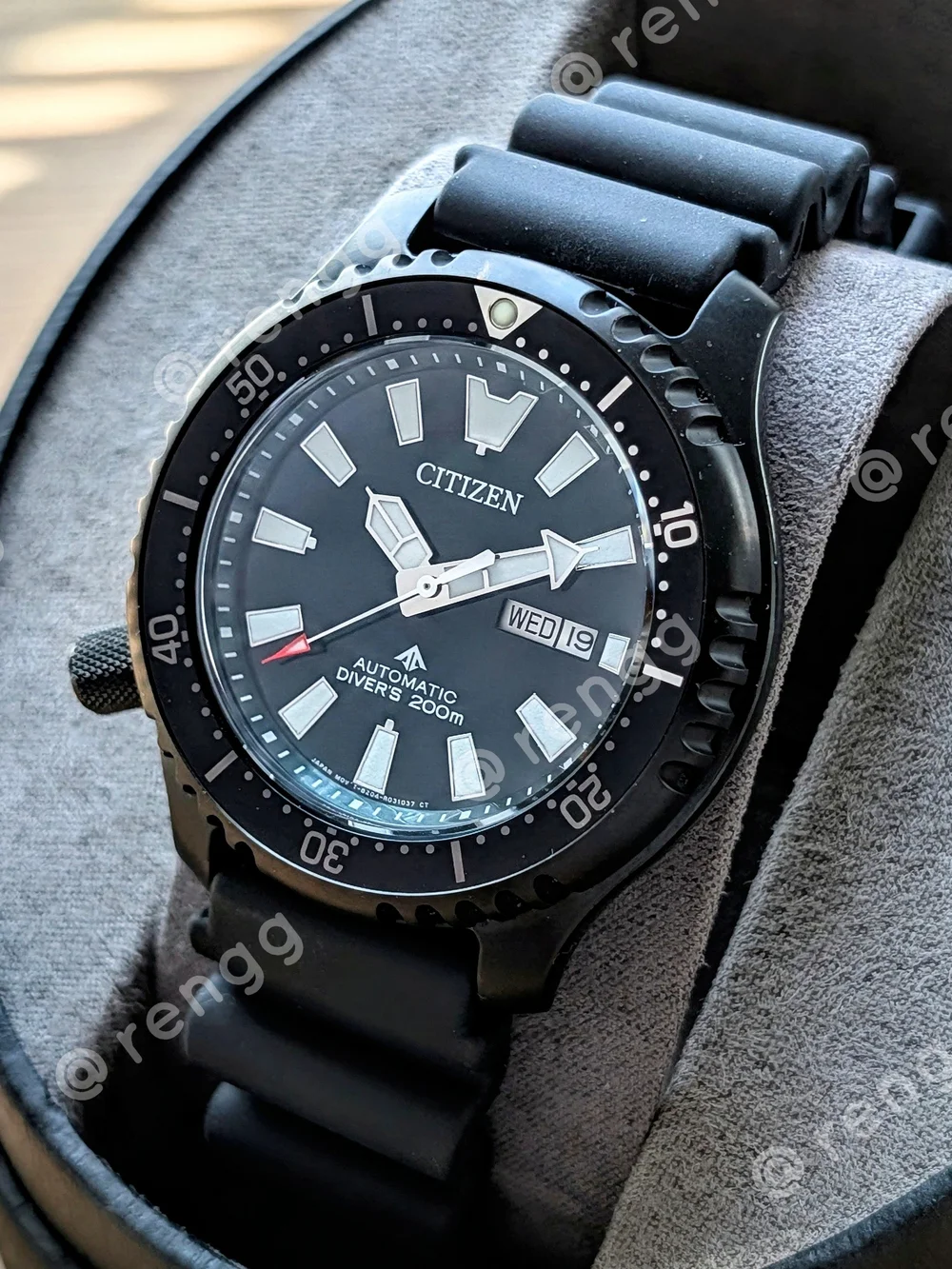 44mm Lefty Citizen Men's Green Fugu Automatic Diver 200m Watch Sapphire